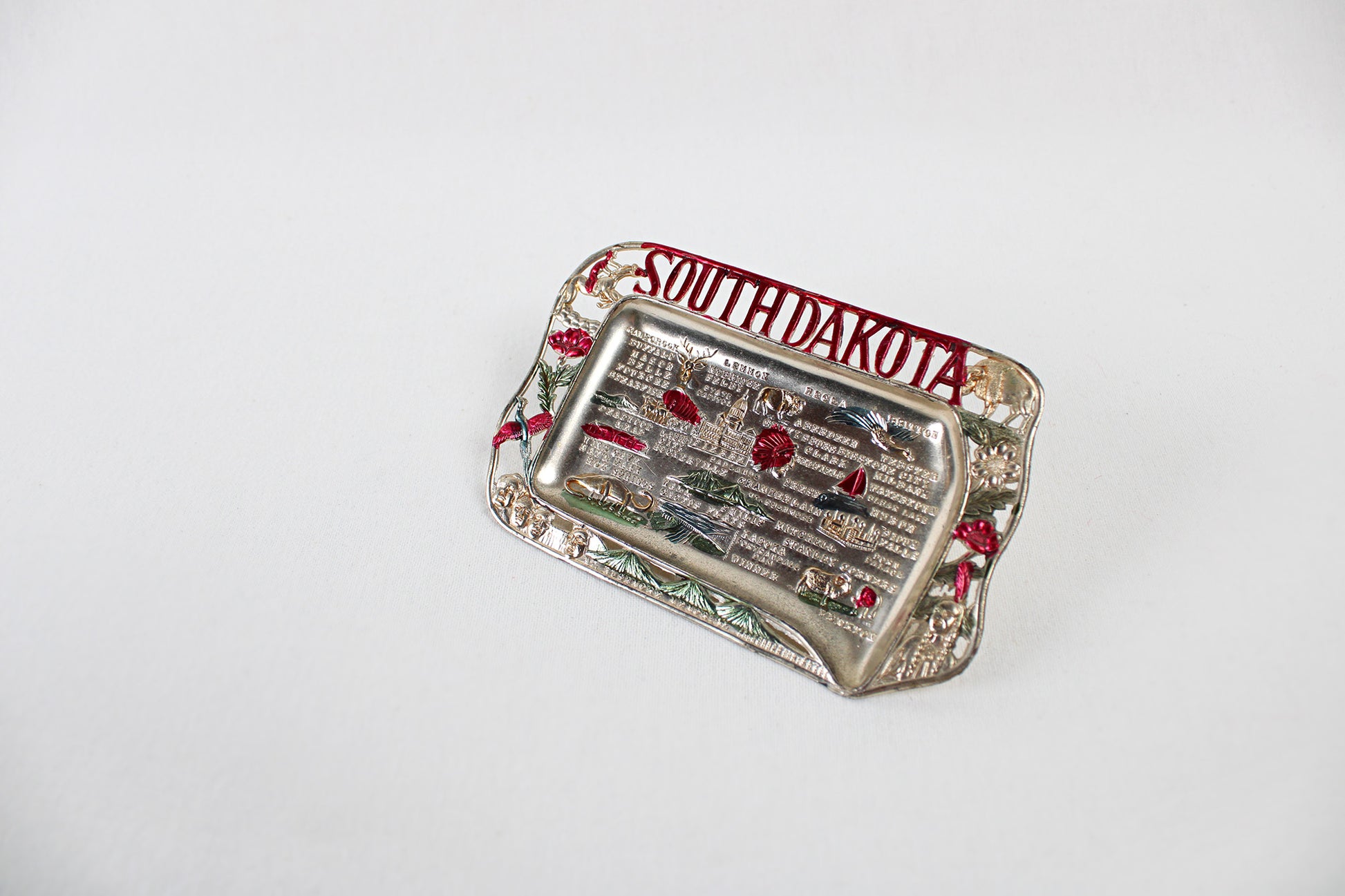 South Dakota Small Metal Tray Souvenir 