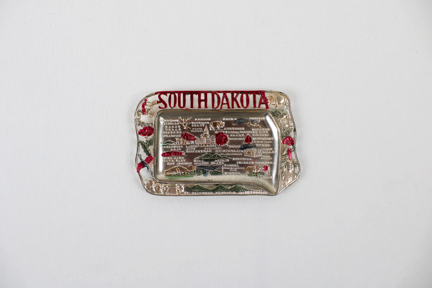 South Dakota Small Metal Tray Souvenir 