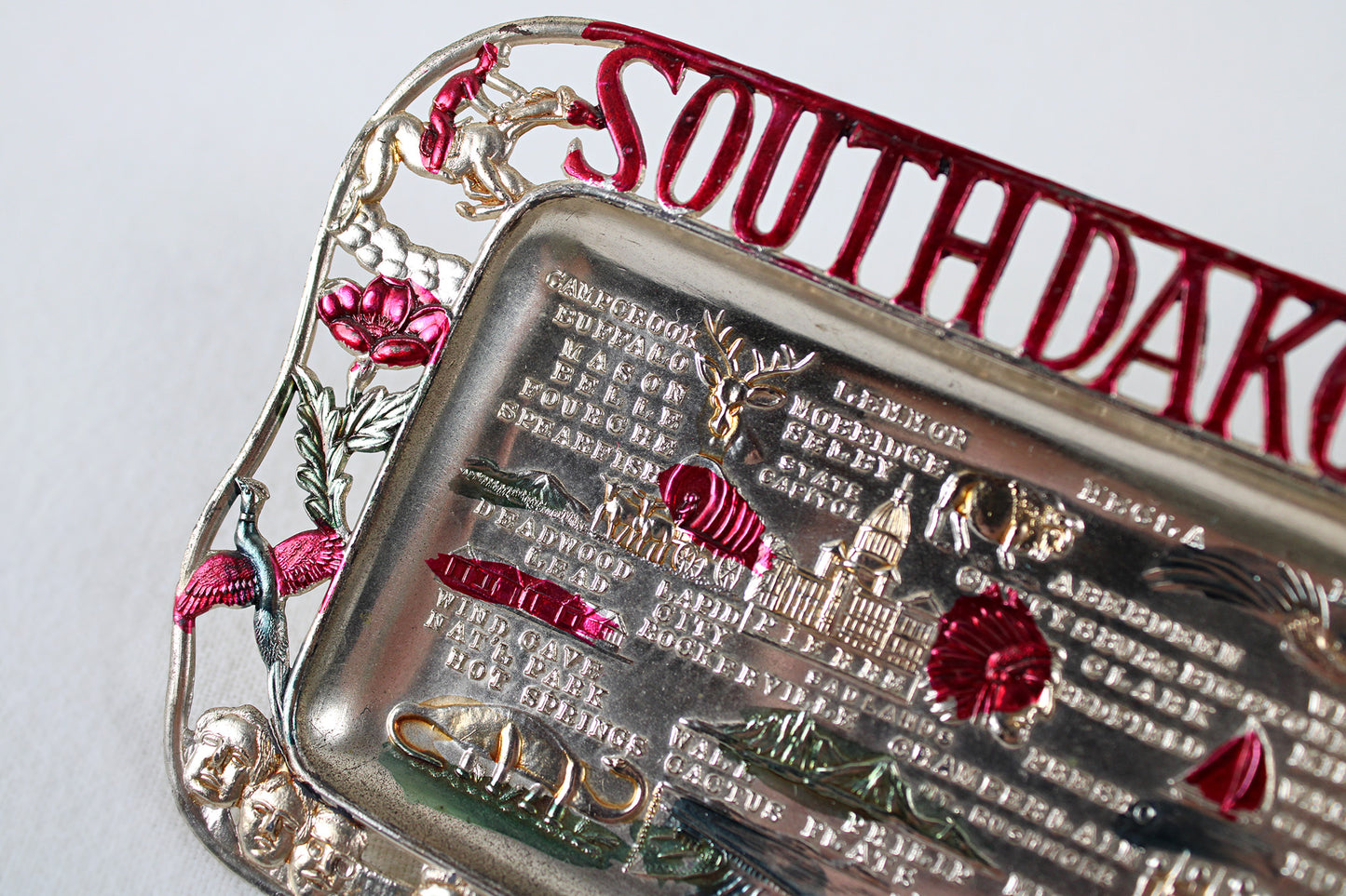 South Dakota Small Metal Tray Souvenir 