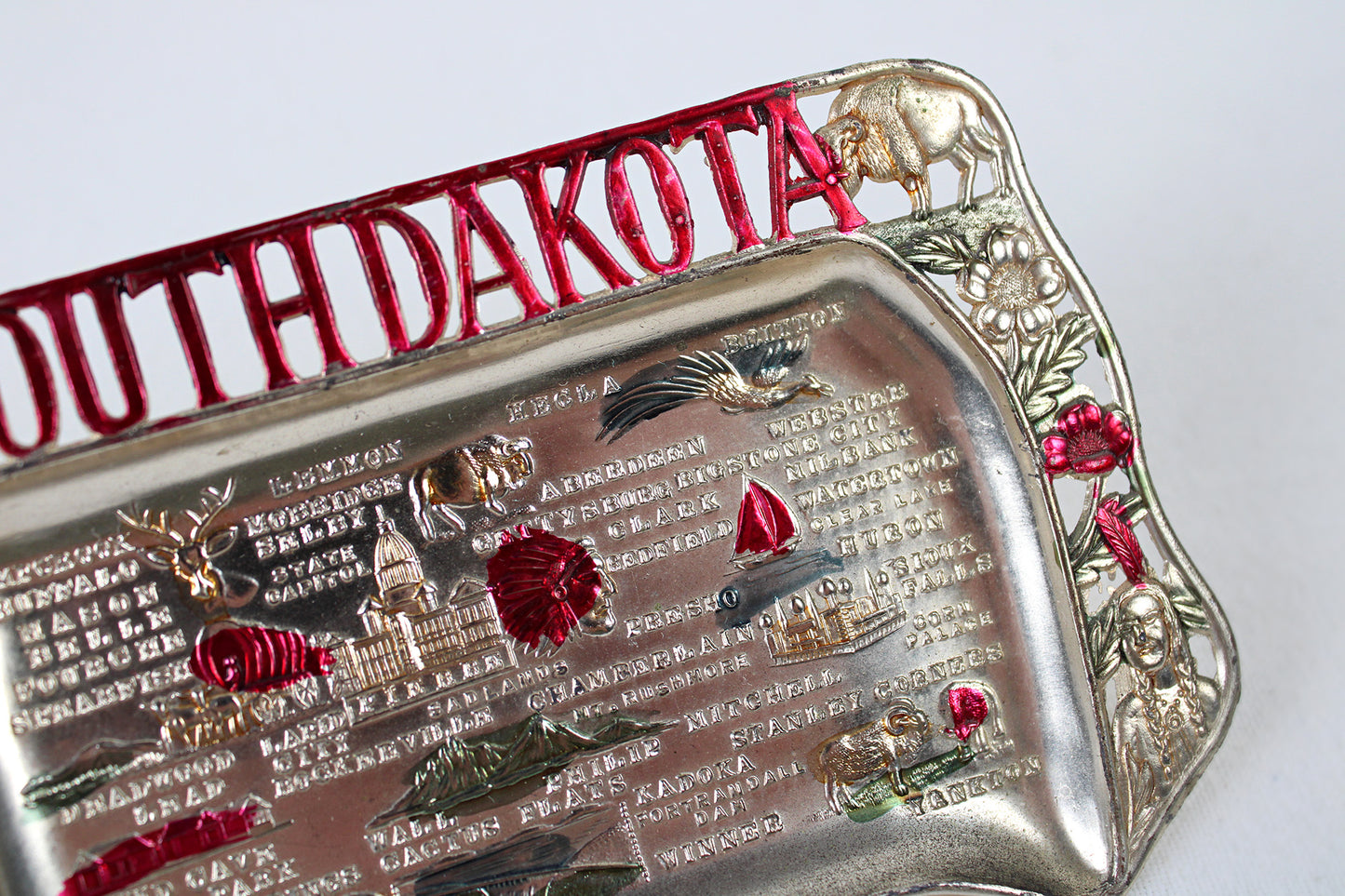 South Dakota Small Metal Tray Souvenir 