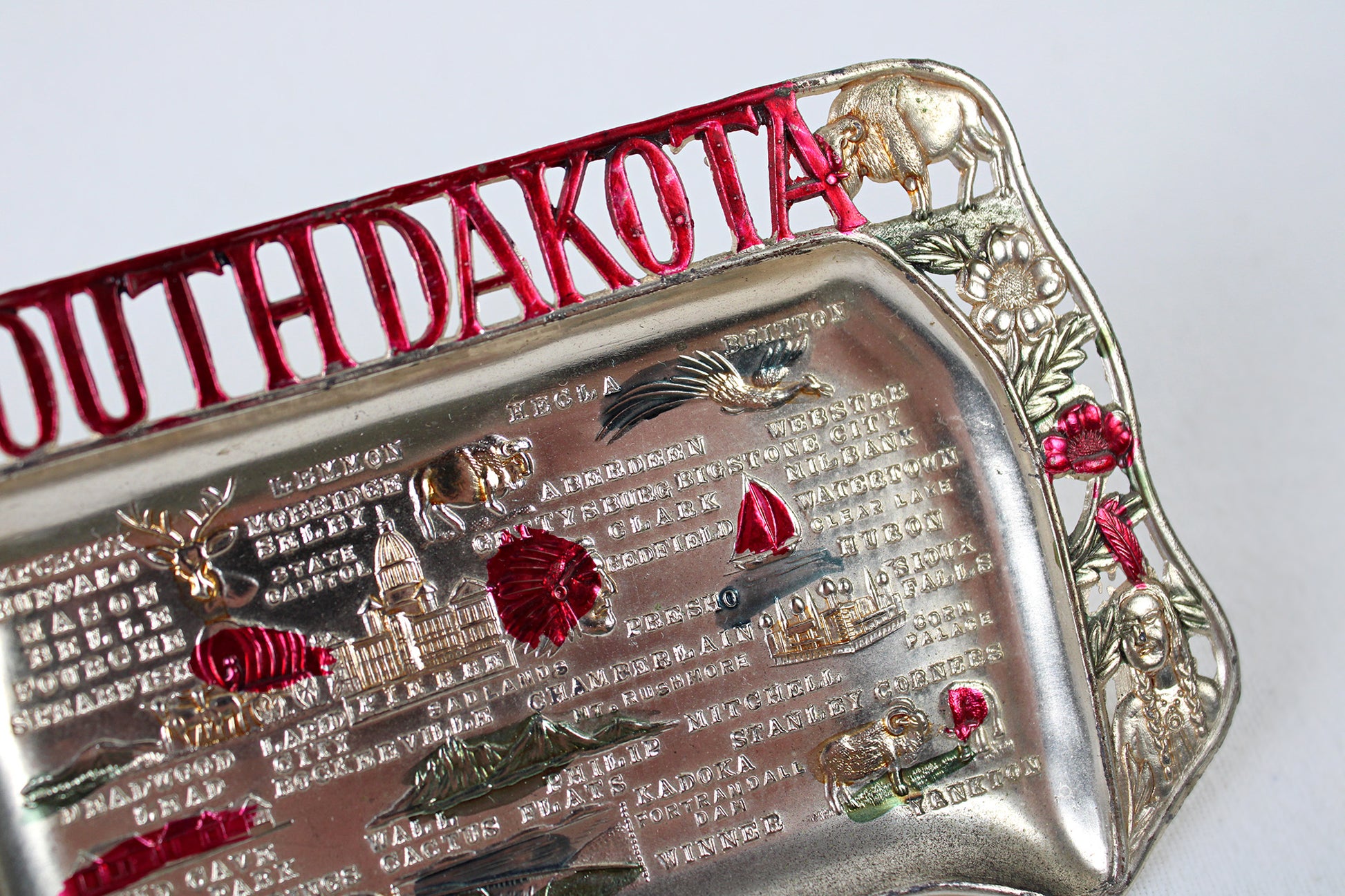 South Dakota Small Metal Tray Souvenir 