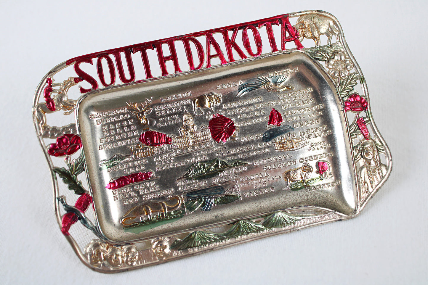South Dakota Small Metal Tray Souvenir 