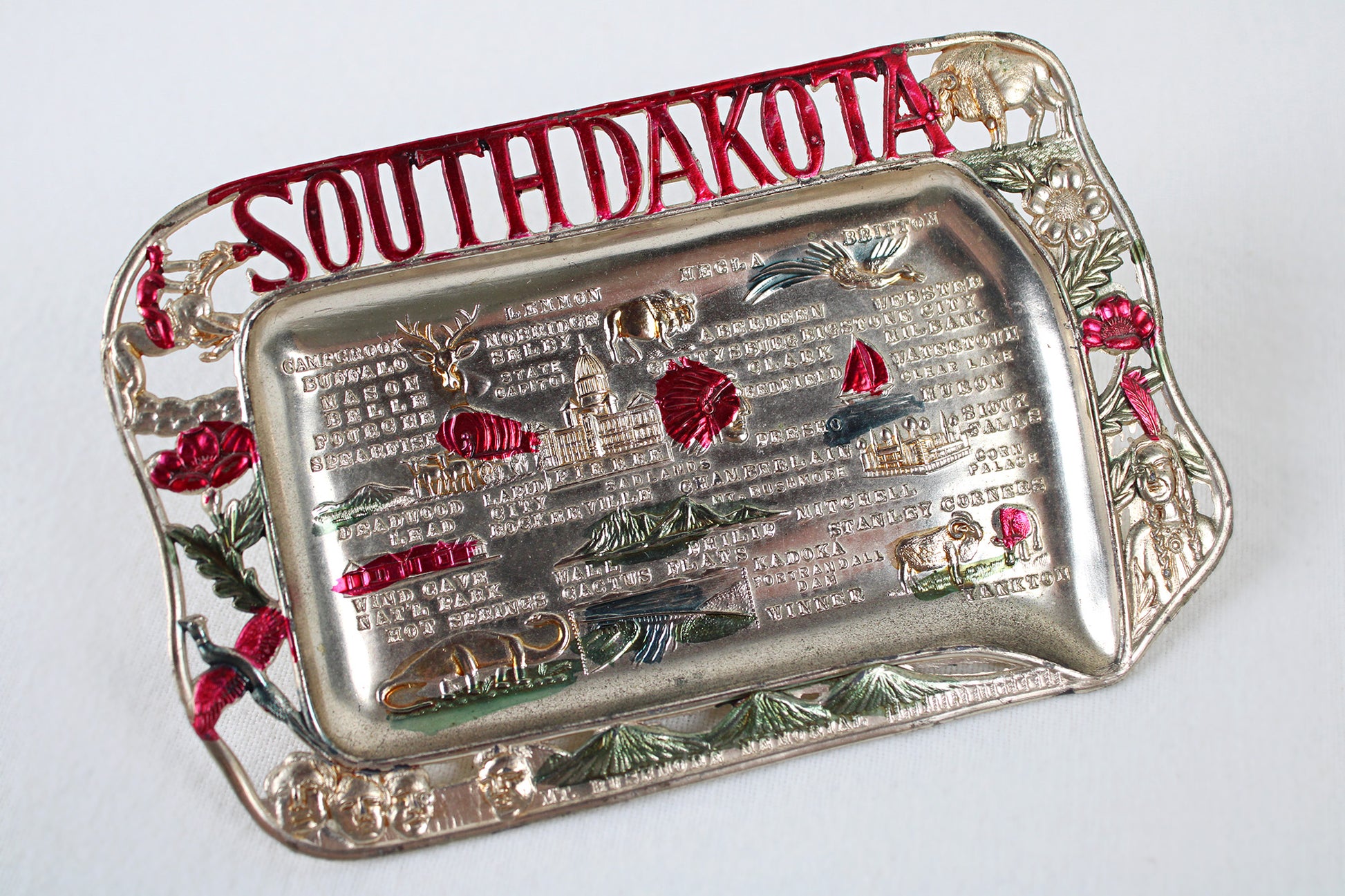 South Dakota Small Metal Tray Souvenir 