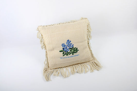 Texas Bluebonnet Handmade Needlepoint Decorative Throw Pillow