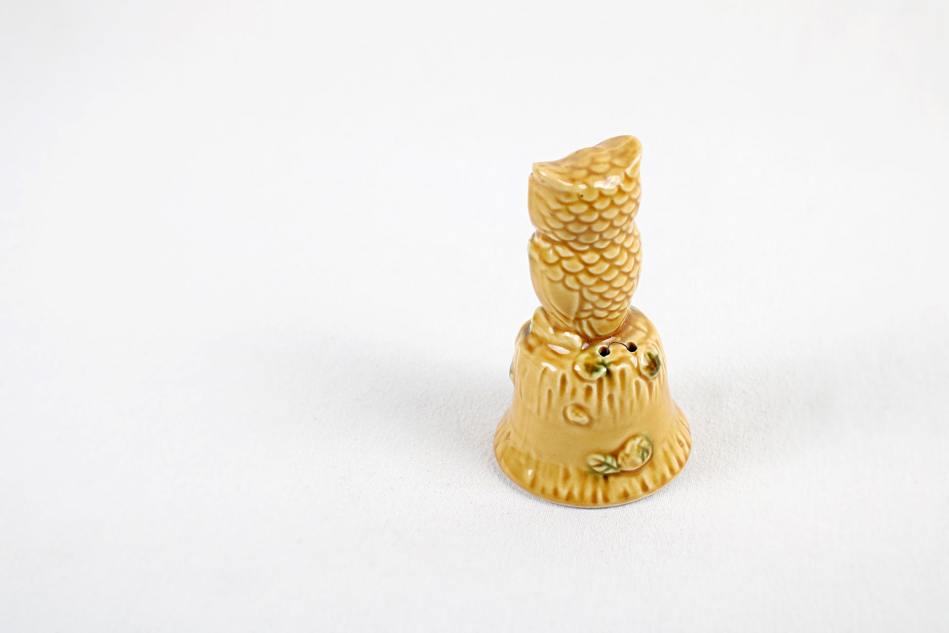 Texas Souvenir Owl Bell With State Symbols: Bluebonnets & Mockingbird