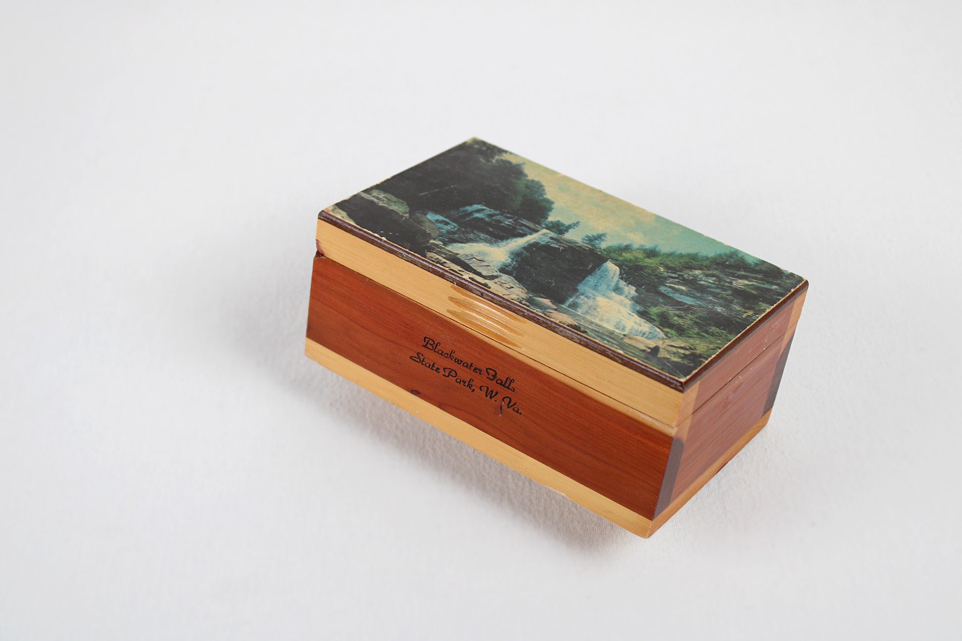 West Virginia Blackwater Falls State Park Scenic Image Cedar Stash Box