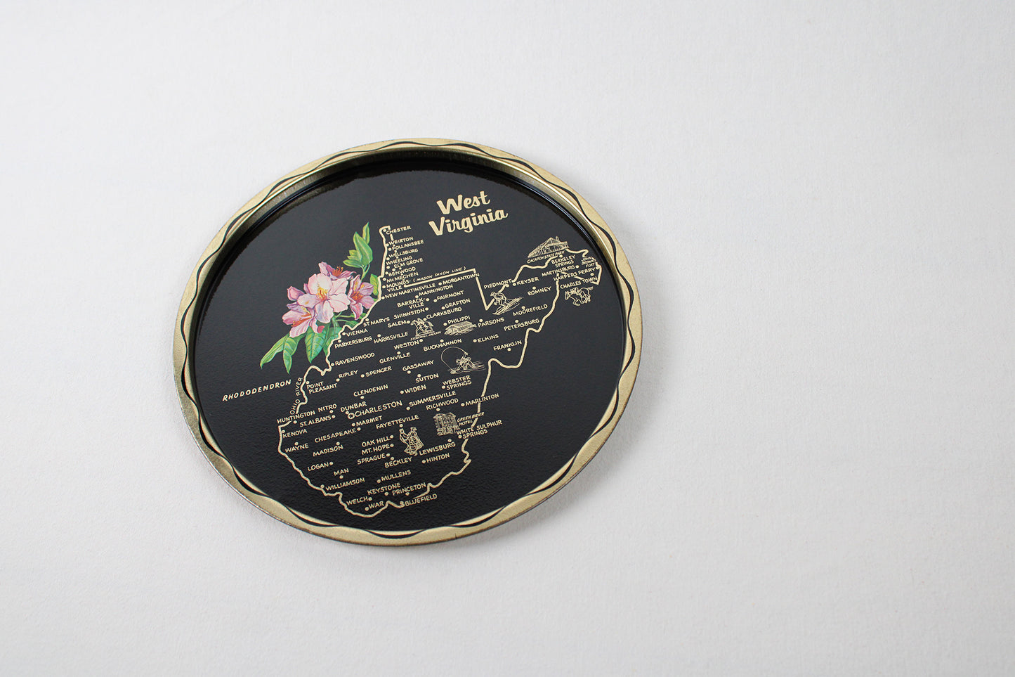 West Virginia Souvenir Metal Serving Tray