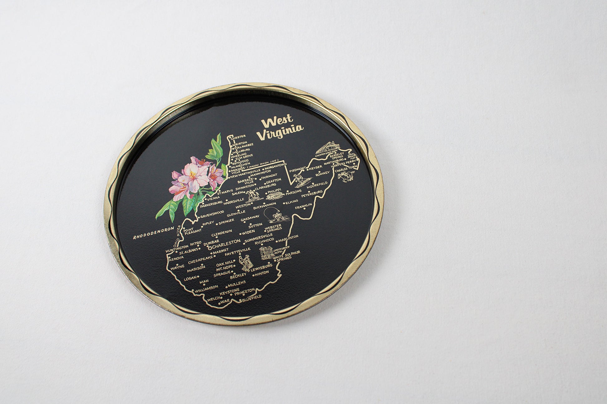 West Virginia Souvenir Metal Serving Tray