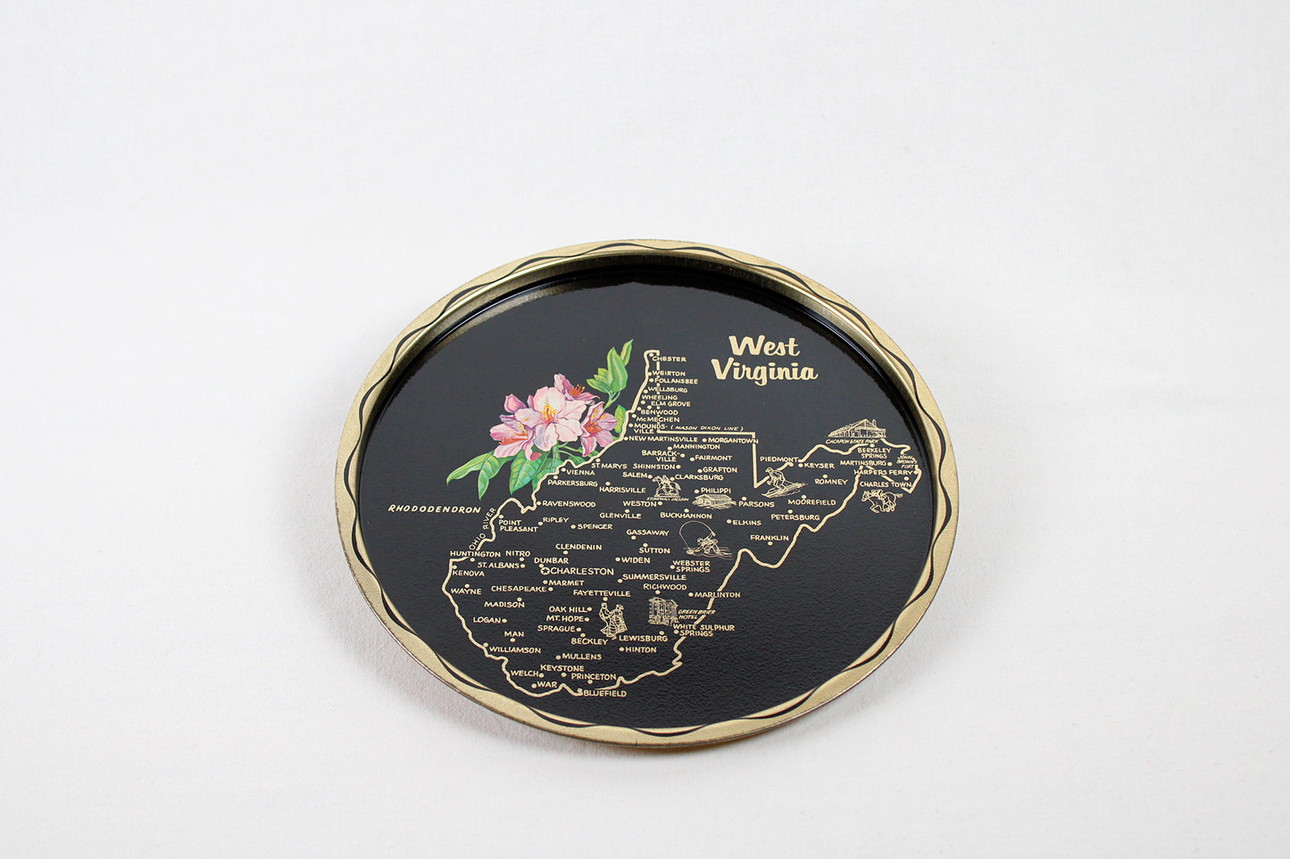 West Virginia Souvenir Metal Serving Tray