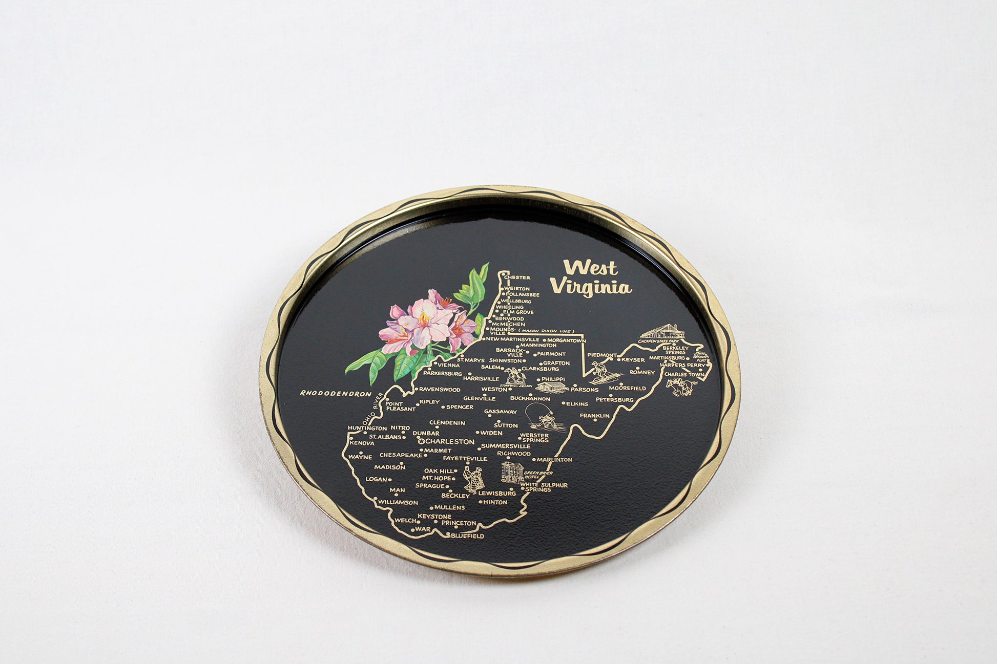 West Virginia Souvenir Metal Serving Tray