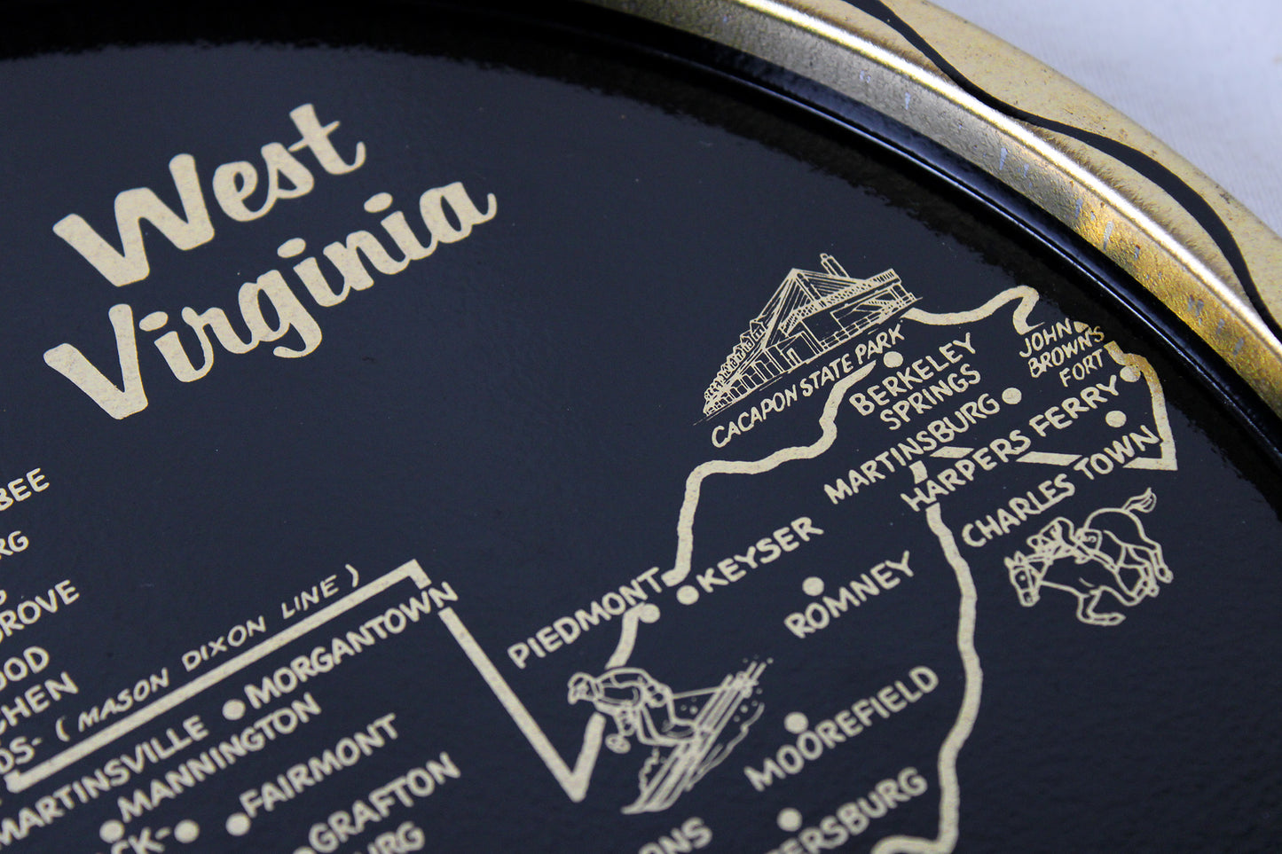 West Virginia Souvenir Metal Serving Tray