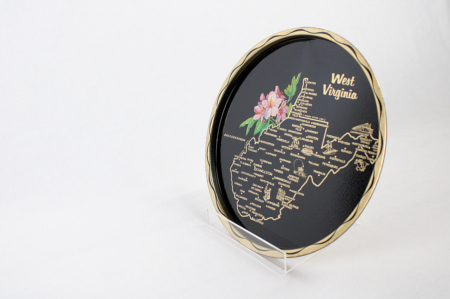 West Virginia Souvenir Metal Serving Tray