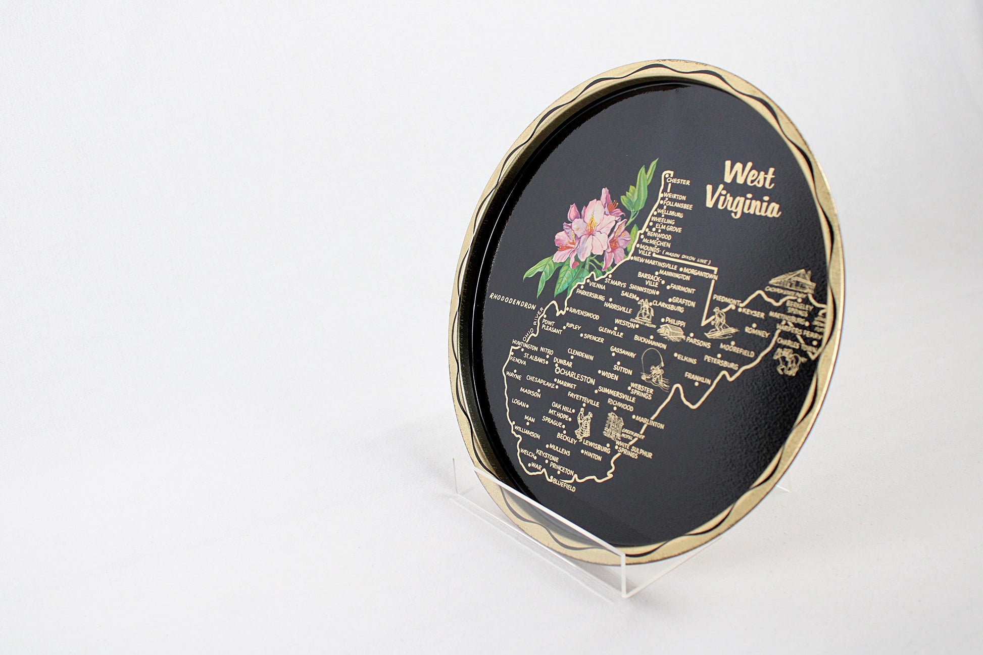 West Virginia Souvenir Metal Serving Tray