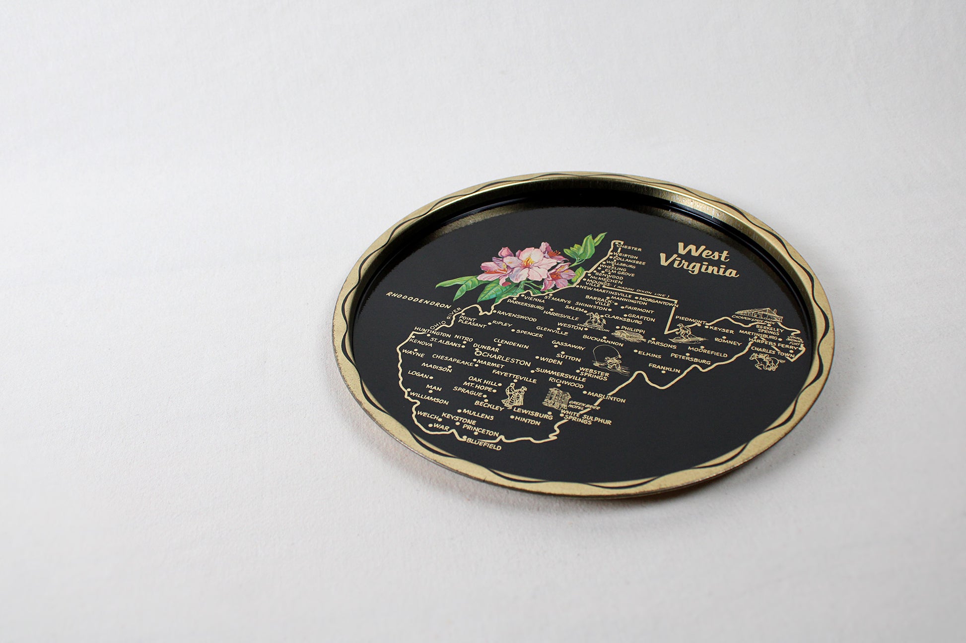 West Virginia Souvenir Metal Serving Tray