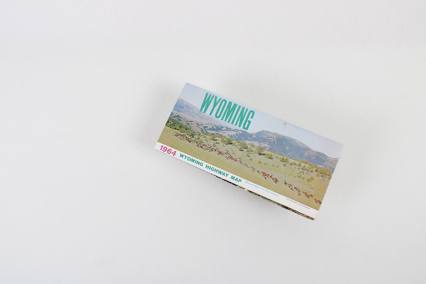 Welcome to Wonderful Wyoming Highway Map 1964