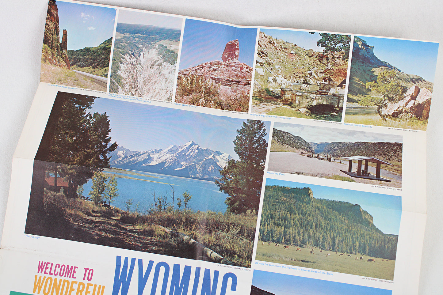Welcome to Wonderful Wyoming Highway Map 1964