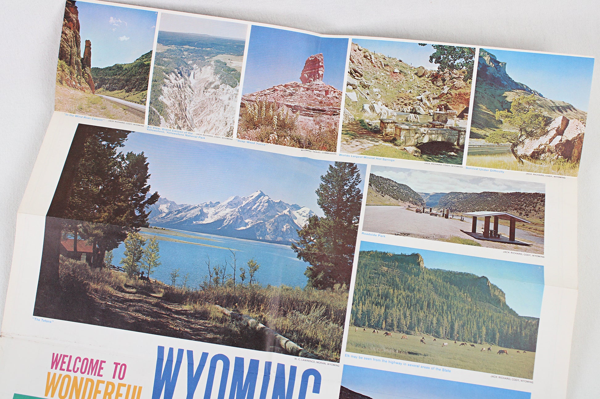 Welcome to Wonderful Wyoming Highway Map 1964