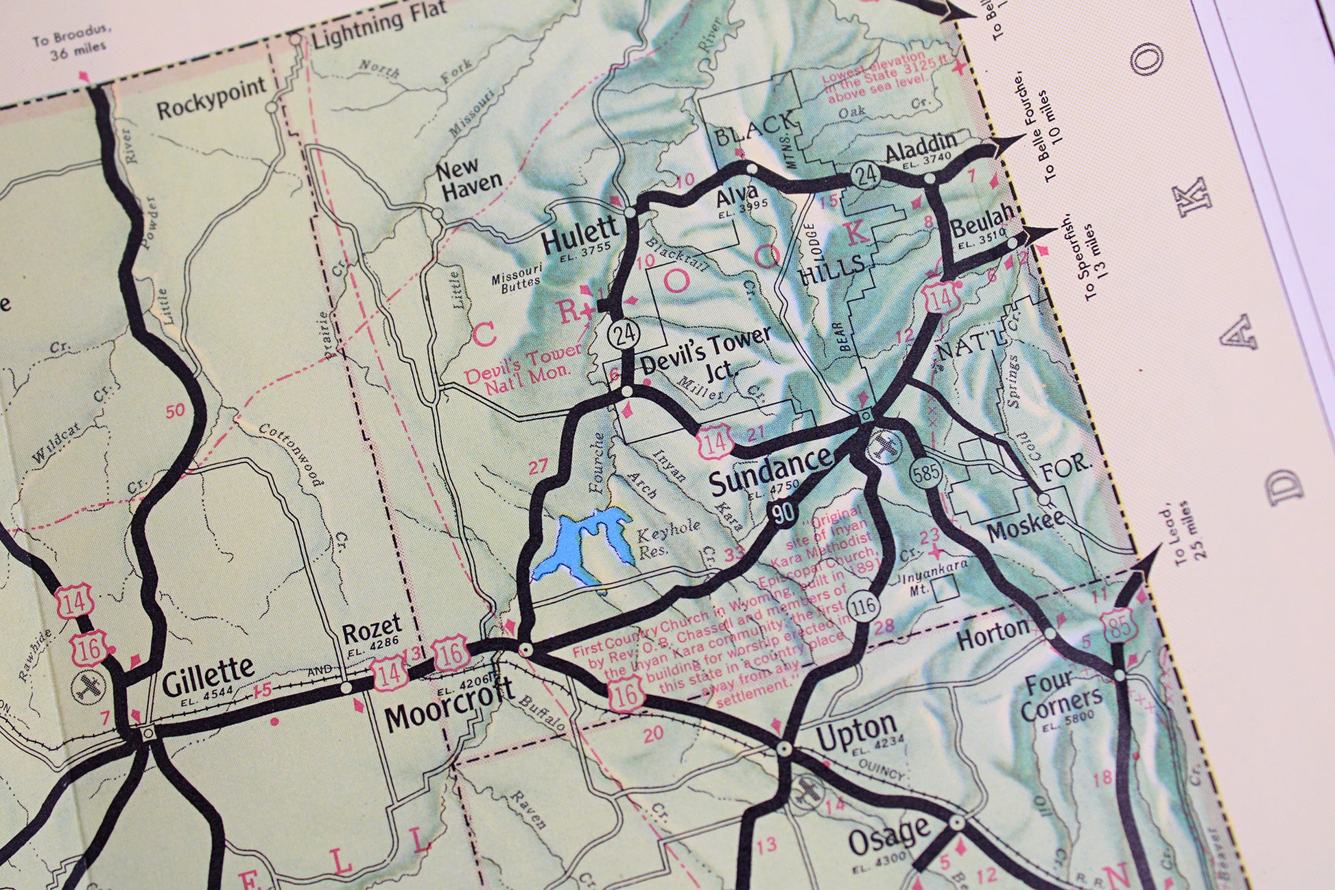 Welcome to Wonderful Wyoming Highway Map 1964