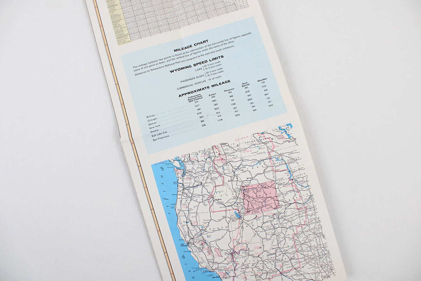 Welcome to Wonderful Wyoming Highway Map 1964