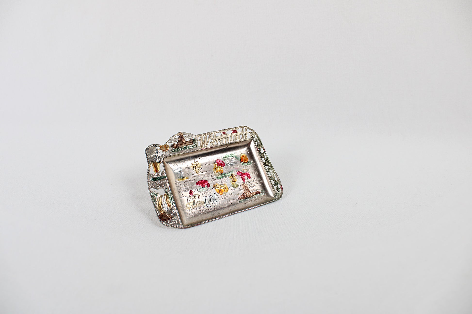 Wyoming Small Metal Tray / Ashtray Souvenir