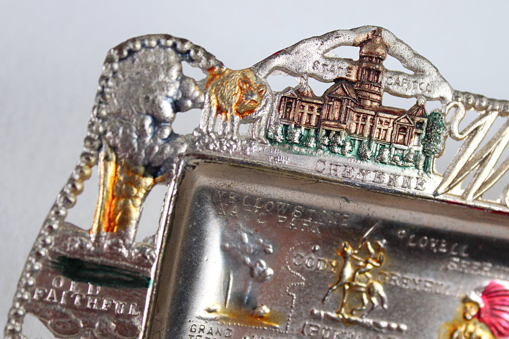 Wyoming Small Metal Tray / Ashtray Souvenir
