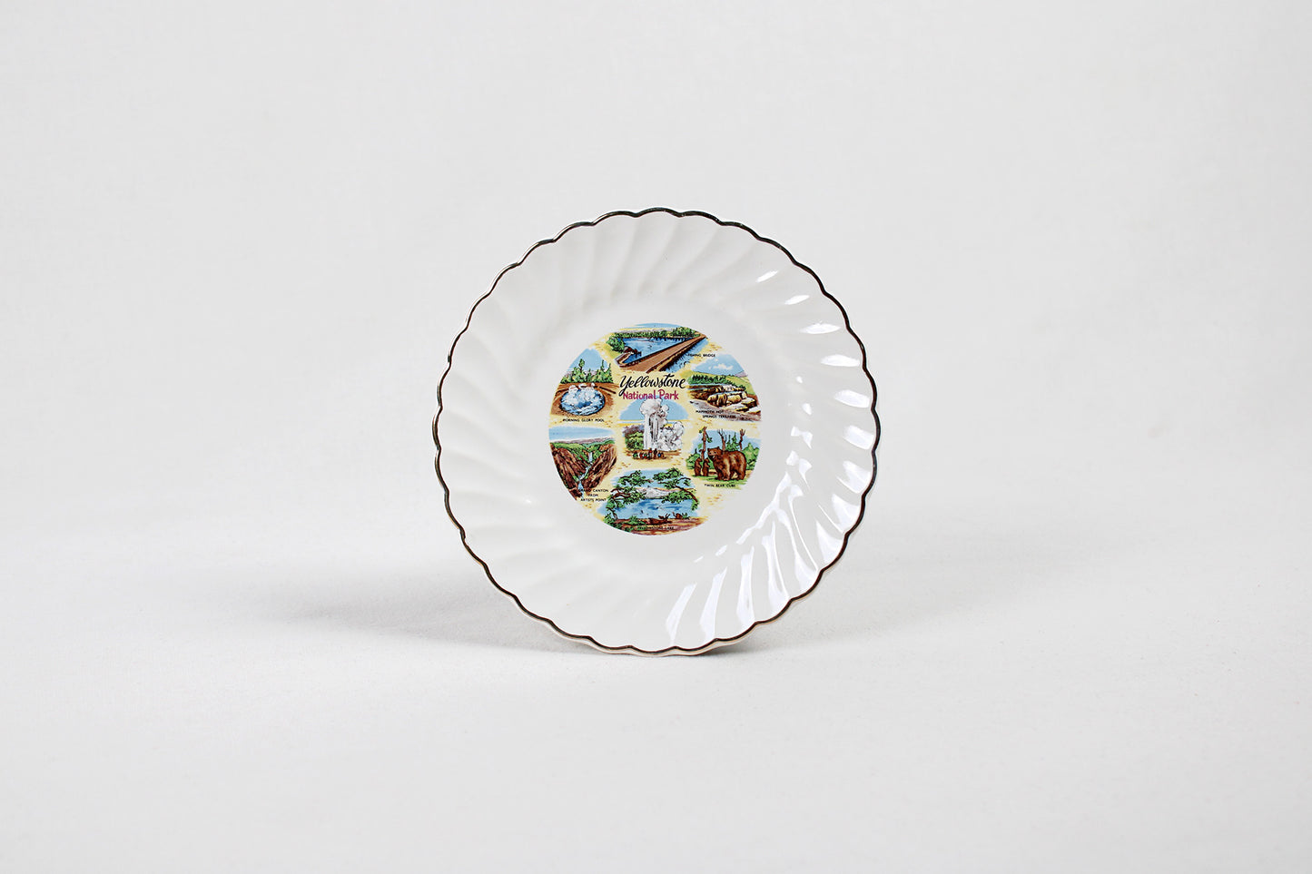 Yellowstone National Park Souvenir Plate With Montage of Attractions