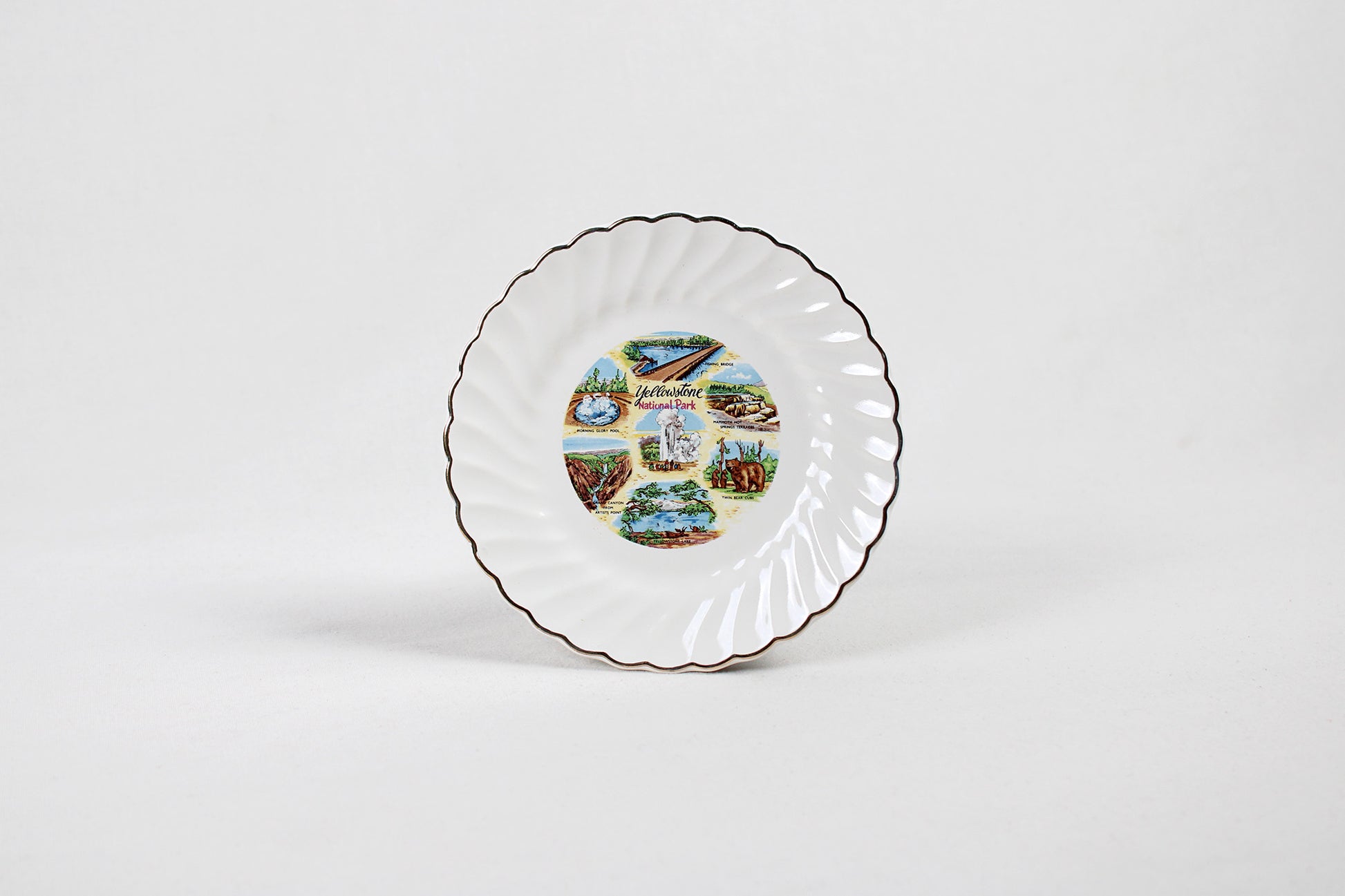 Yellowstone National Park Souvenir Plate With Montage of Attractions