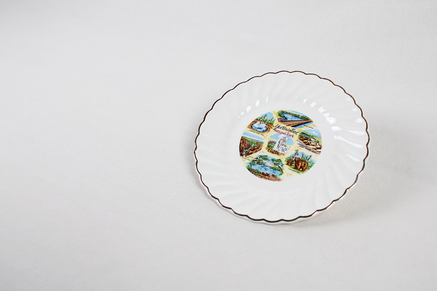 Yellowstone National Park Souvenir Plate With Montage of Attractions