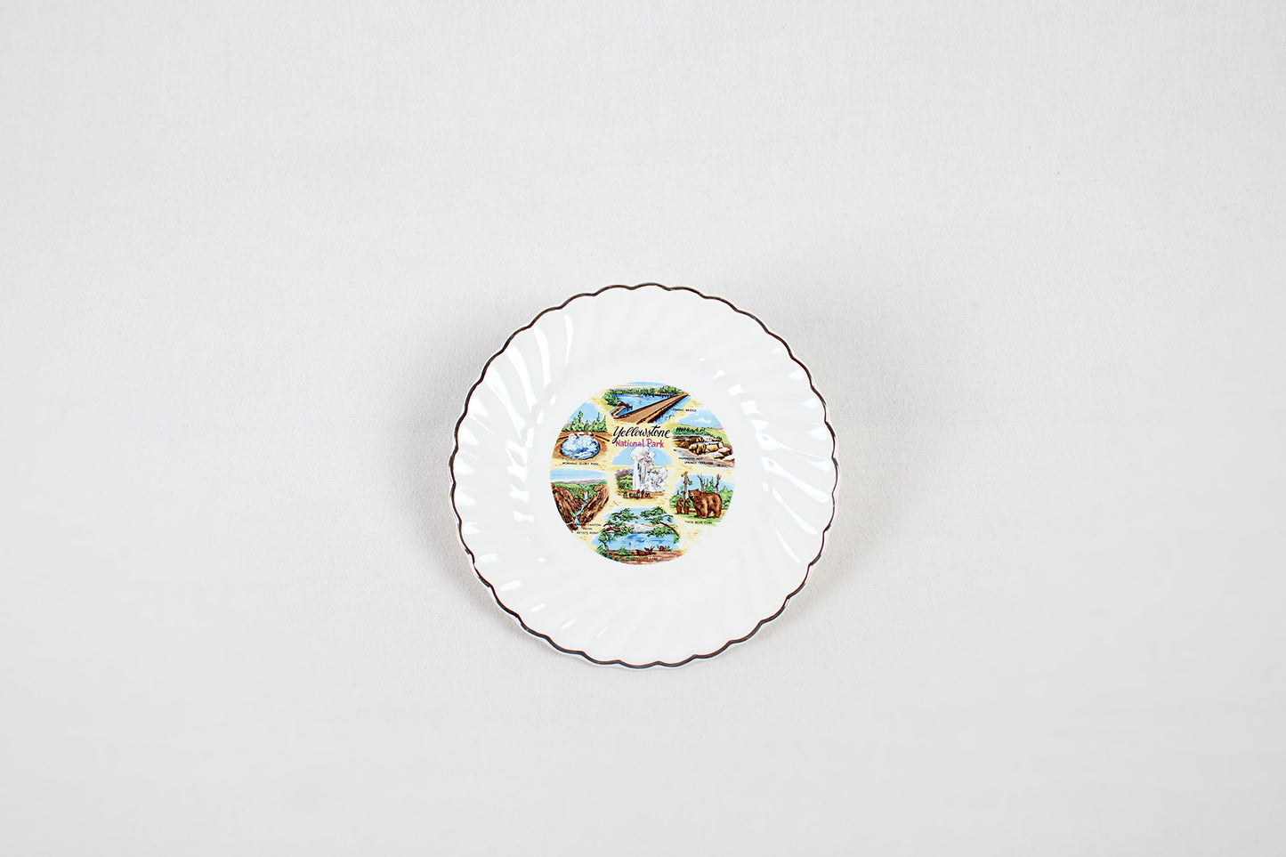 Yellowstone National Park Souvenir Plate With Montage of Attractions