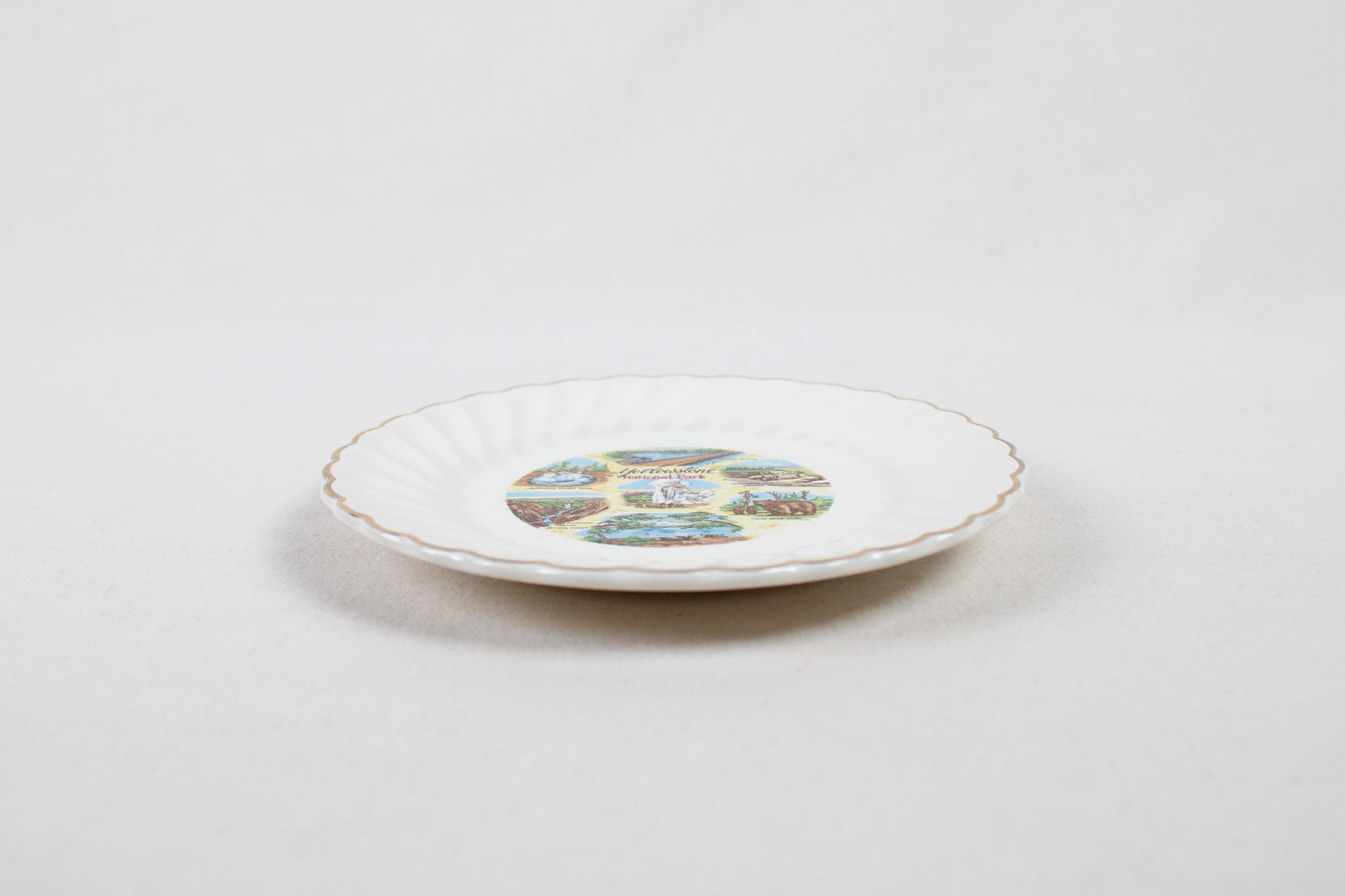 Yellowstone National Park Souvenir Plate With Montage of Attractions