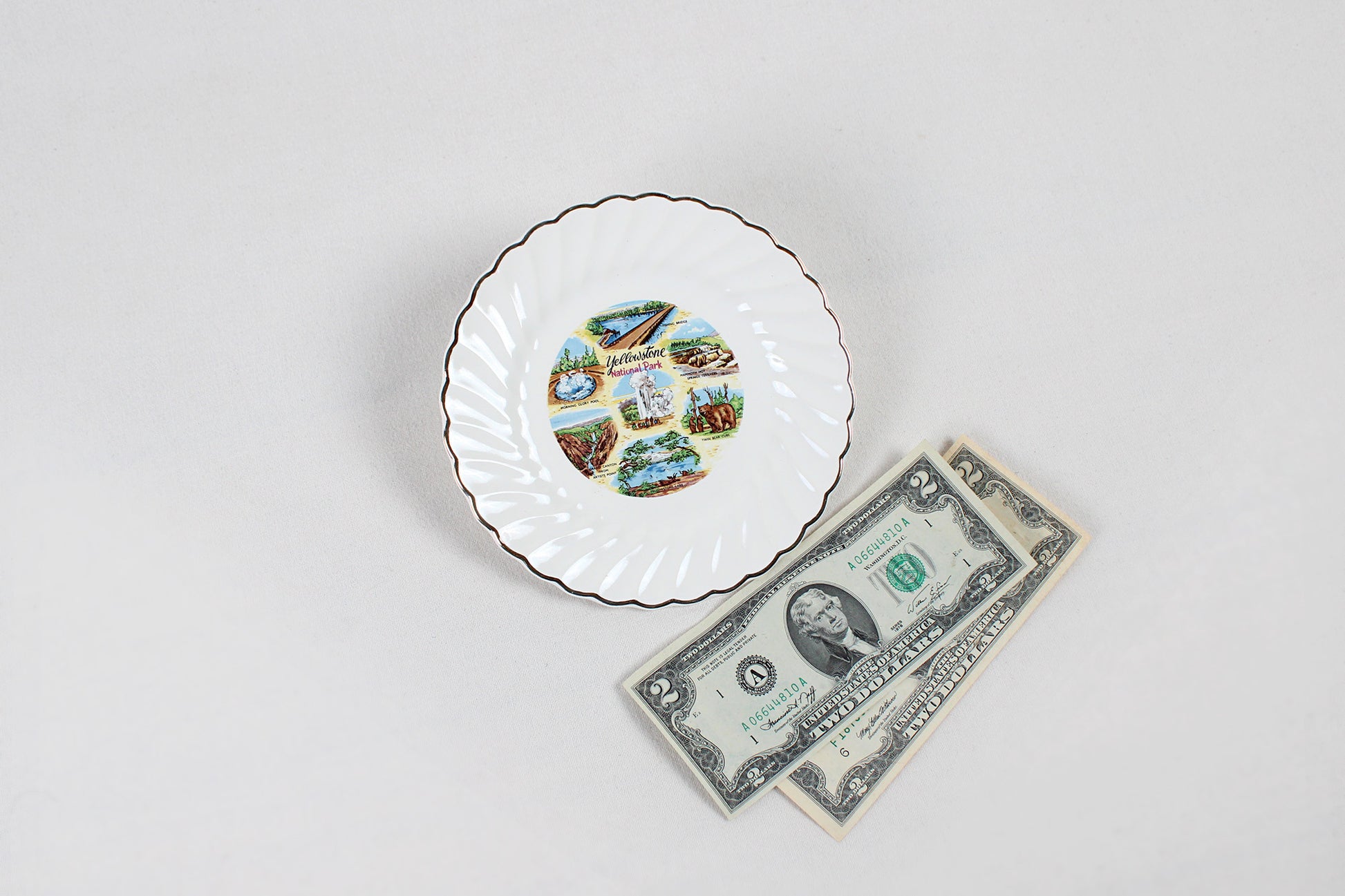 Yellowstone National Park Souvenir Plate With Montage of Attractions