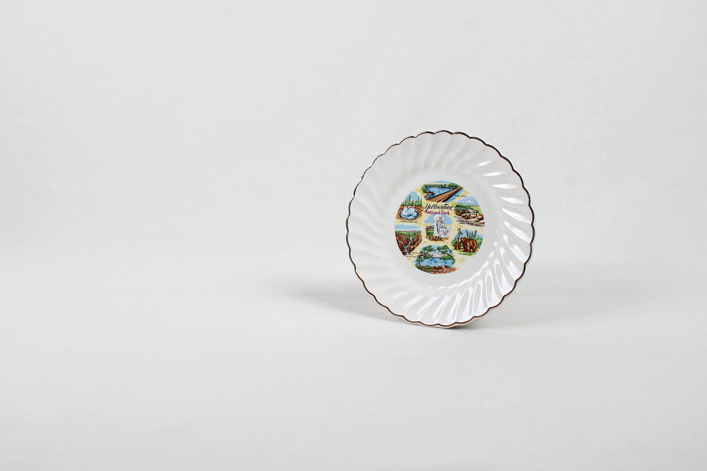 Yellowstone National Park Souvenir Plate With Montage of Attractions