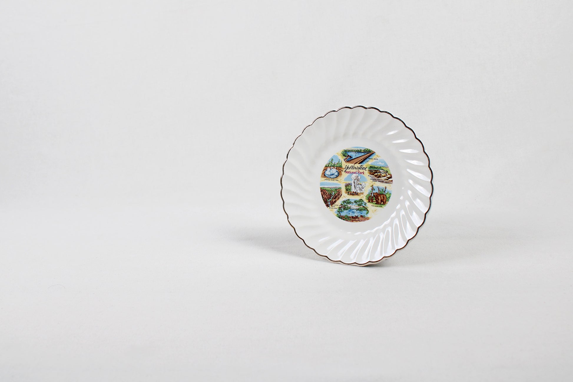 Yellowstone National Park Souvenir Plate With Montage of Attractions